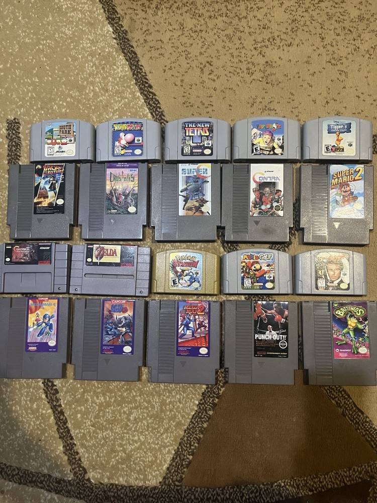 🎮Huge Lot Of Nintendo 64 NES SNES Game Cartridge Lot Pokemon Zelda Mario Contra