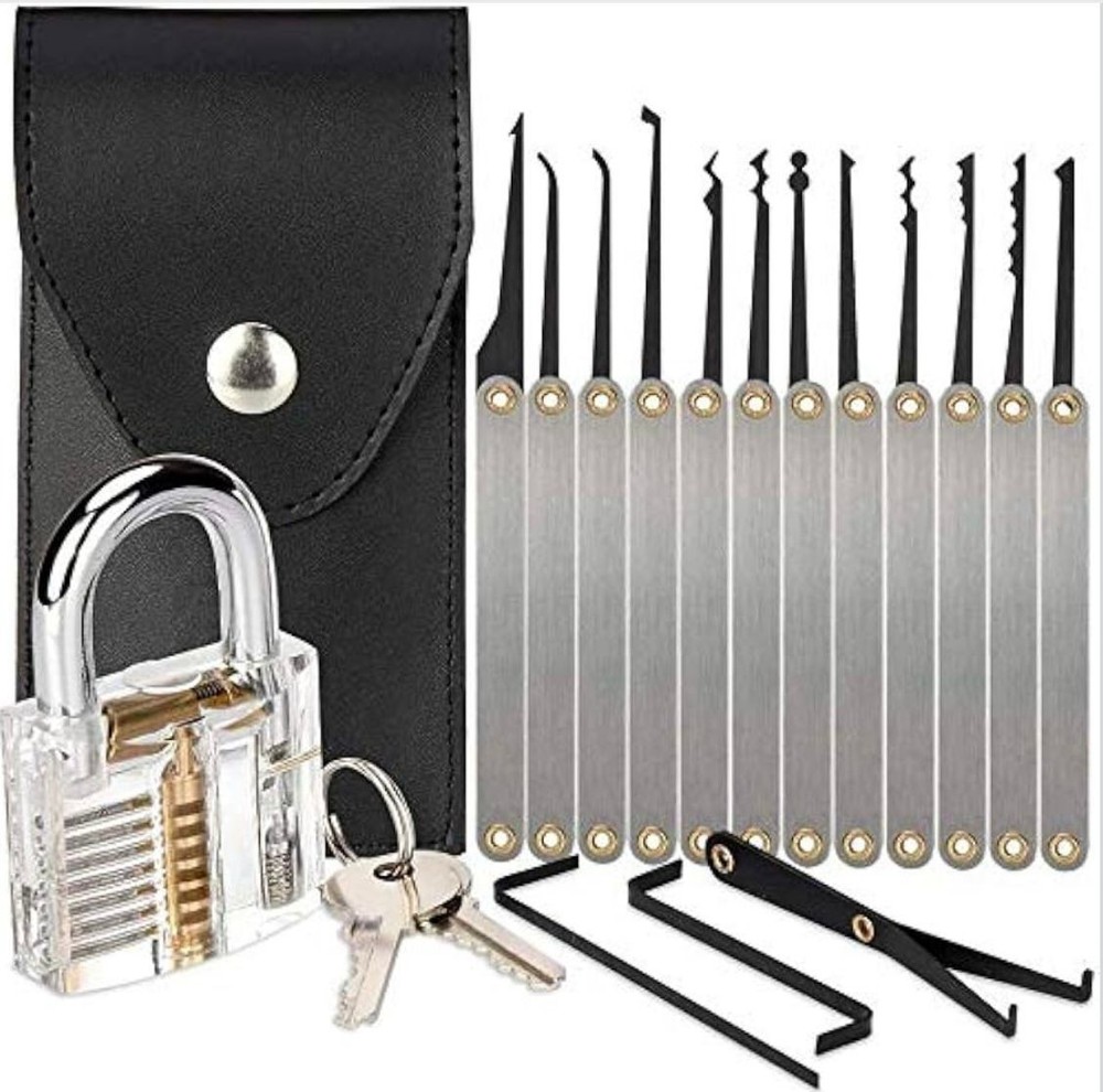 15 PCS Transparent Lock Practice Training Kit for Beginners