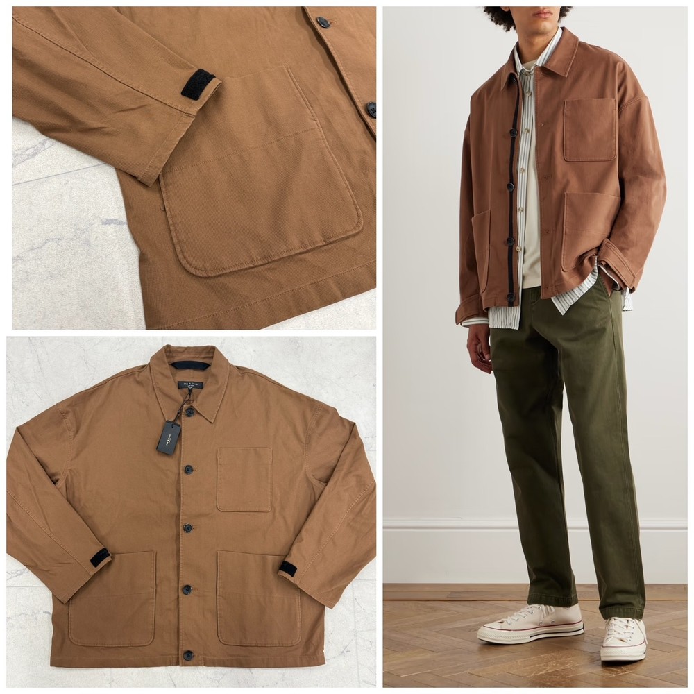 NWT $598 Rag & Bone Men's Mercer Corduroy Textured Jacket In Chocolate Size XL