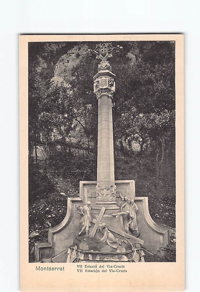 Postcard VII Station of the Via Crucis Montserrat Monastery Catalonia Spain