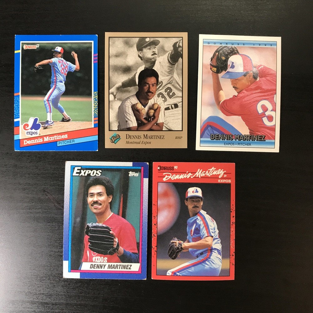 5 Card Dennis Martinez Mlb Baseball Lot Vg Expos
