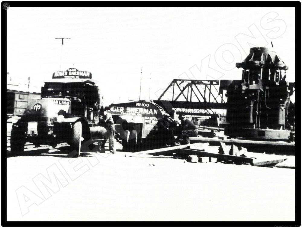 Vtg. Mack Trucks AC New Metal Sign: Roger Sherman Transfer Company