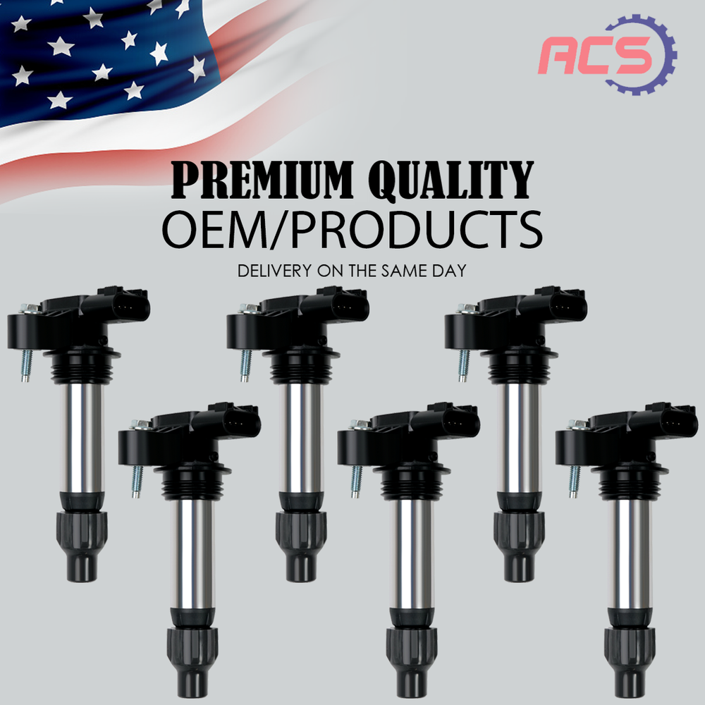 Set of 6 OEM Upgrade Ignition Coil For Cadillac GMC Chevy Buick 3.0L 3.6L UF569