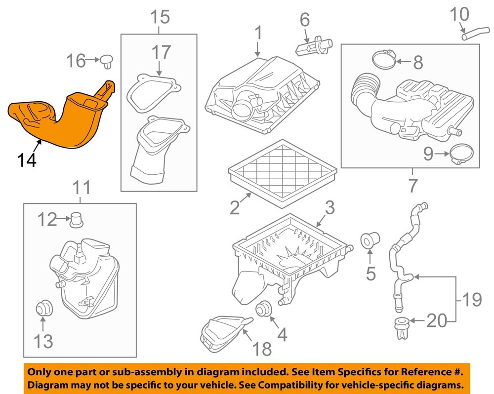 GM OEM Air Intake Duct Hose Part #13307080