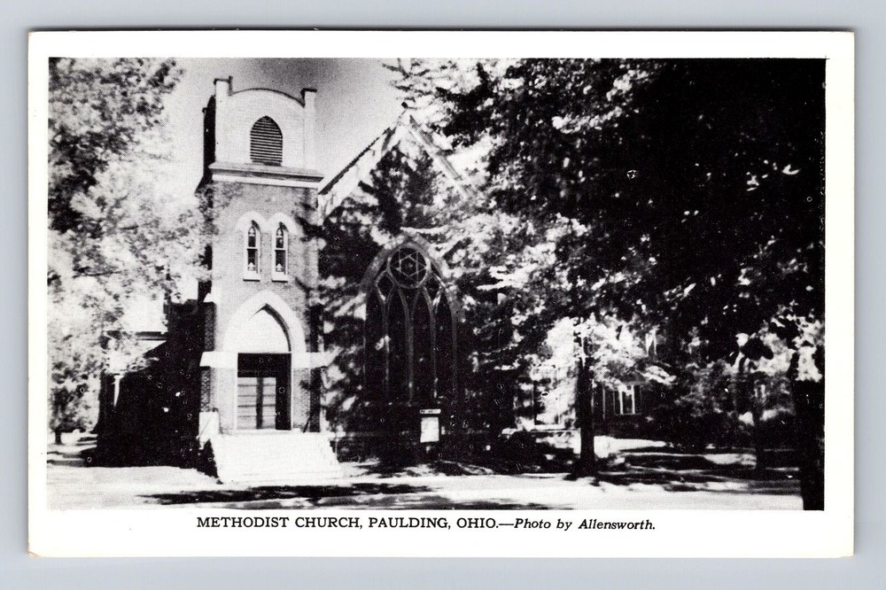 Paulding OH-Ohio, Methodist Church, Religion, Antique, Vintagecard