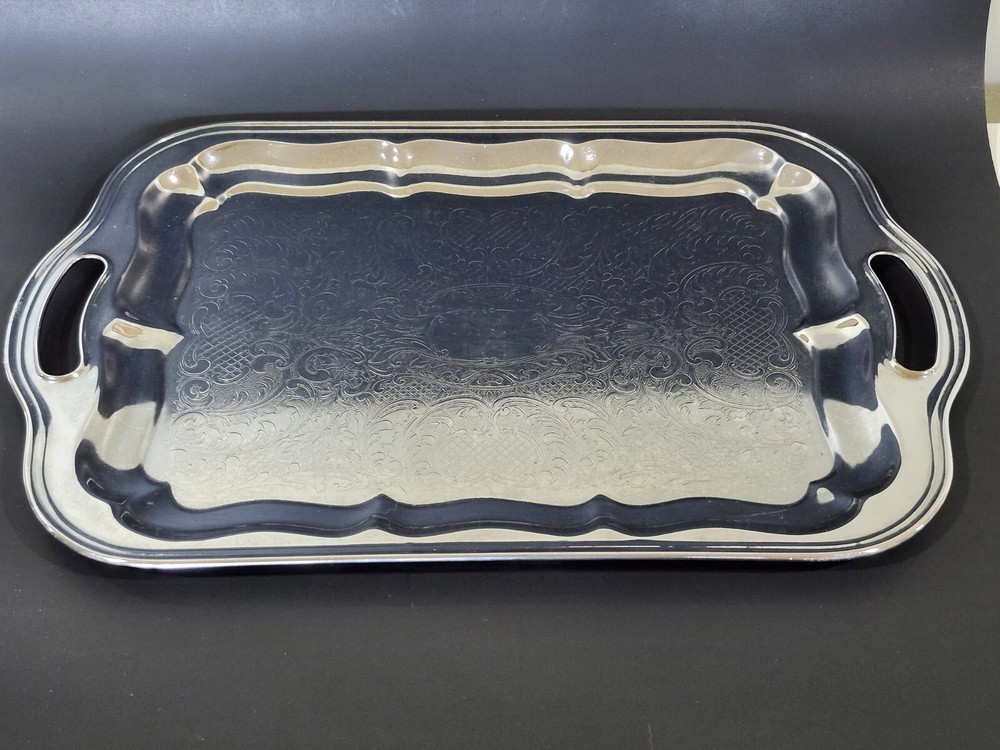 Vintage Irvinware Chrome Oblong Platter 18x12 Inches Excellent Condition