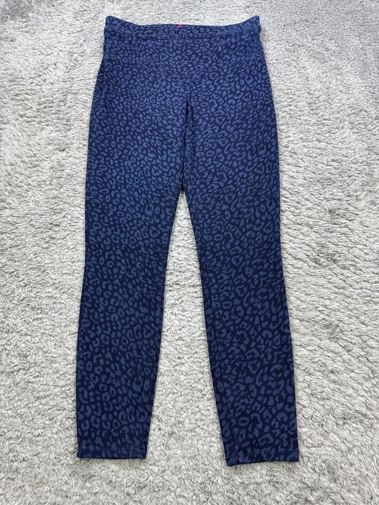 Spanx Jean-Ish Ankle Leggings Women Medium Leopard Pull On Shapewear Denim Pants