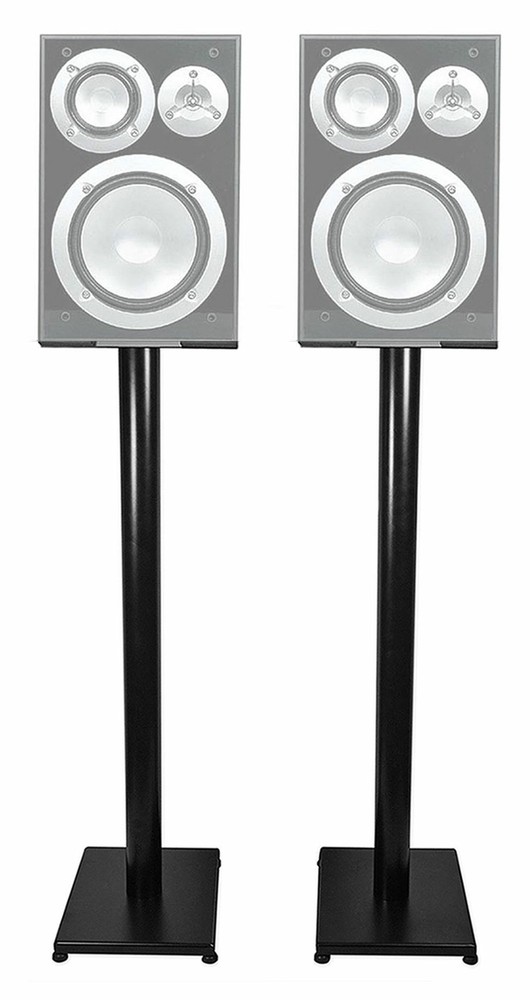Black 37” Steel Stands for Yamaha NS-6490 Bookshelf Speakers