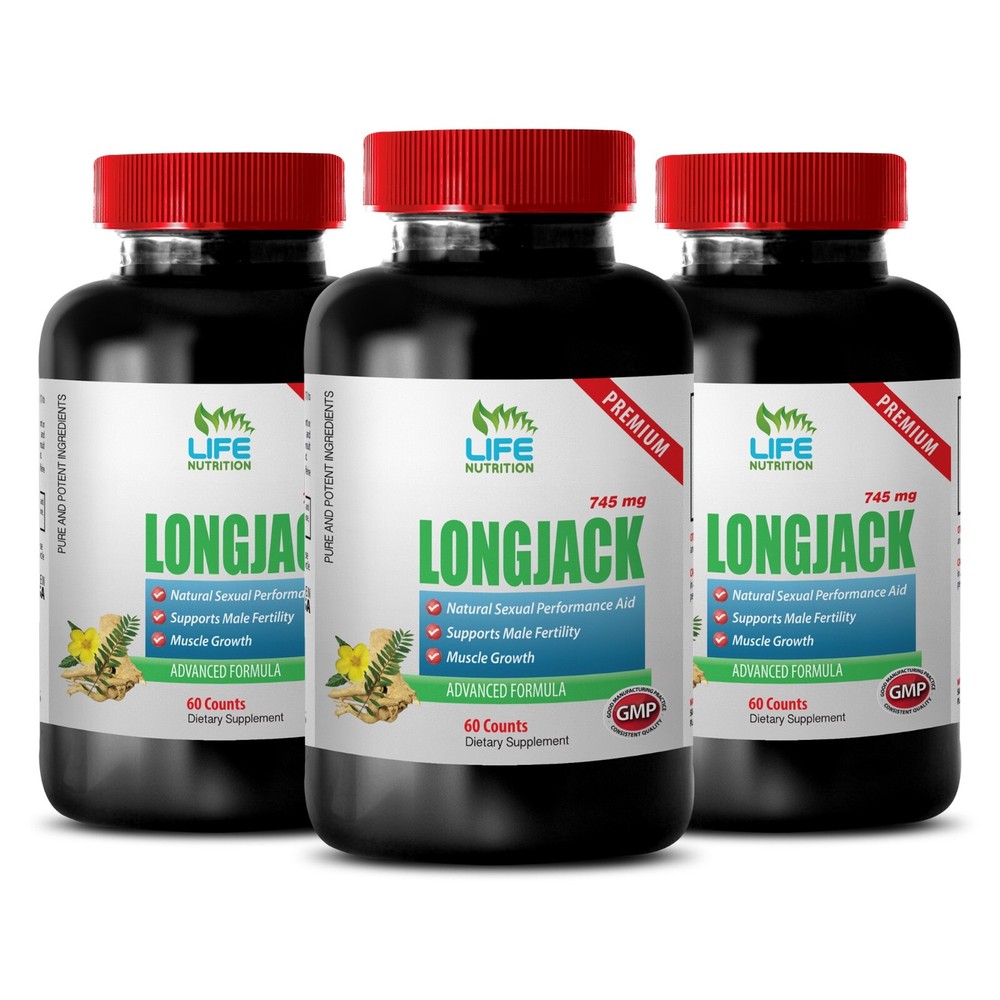 Maca root vitality - LONGJACK COMPLEX - L-Arginine resilience aid 3 Bottles 180C