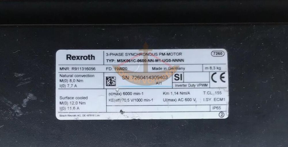 1pcs Rexroth Servo Motor MSK061C-0600-NN-M1-UG0-NNNN USED