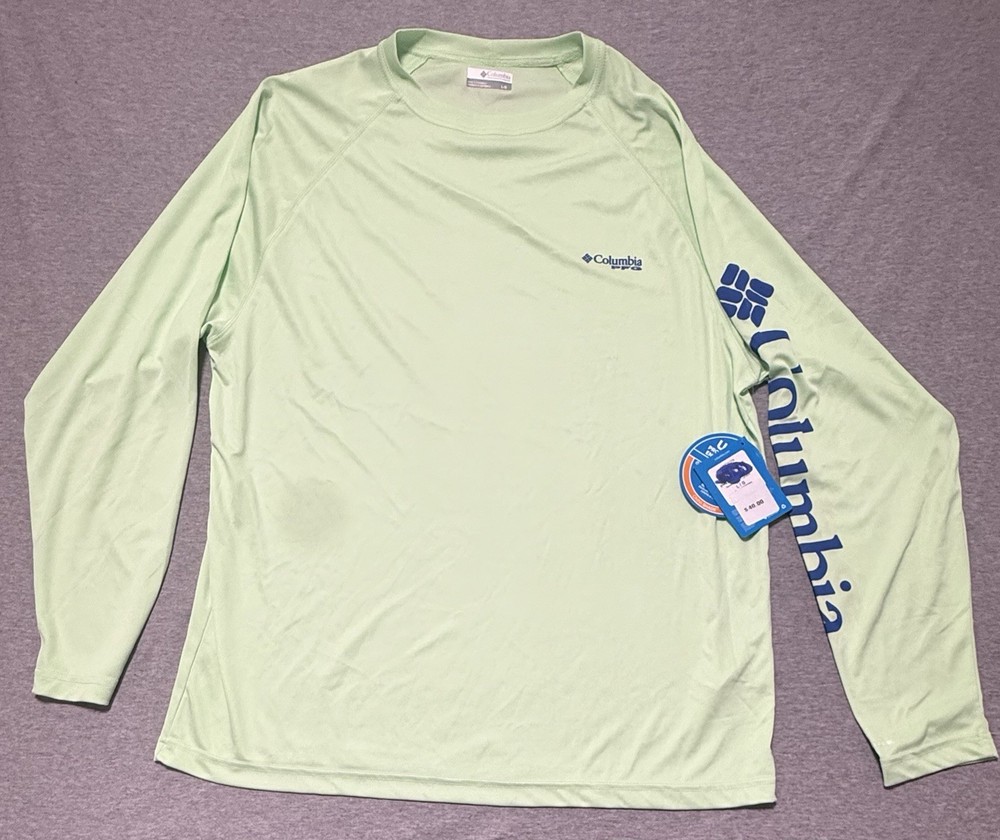 Men's Shirts Columbia Big & Tall Terminal Tackle™ L/S Shirt Size L Green/Blue
