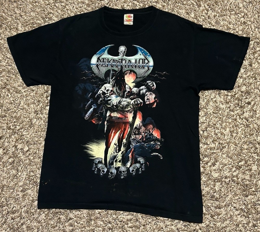 Vintage Y2K Dekapitator Thrash Metal Band Tee Size Large