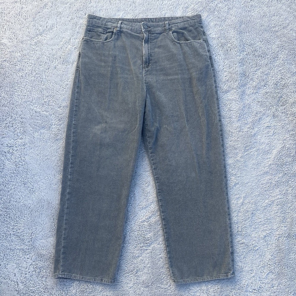 ZARA Men’s Relaxed Baggy Straight Fit Corduroy Pants Gray 36X29 100% Cotton