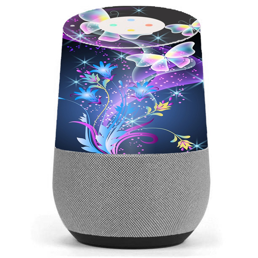 Skin Decal Vinyl Wrap for Google Home stickers skins cover/ glowing butterflies