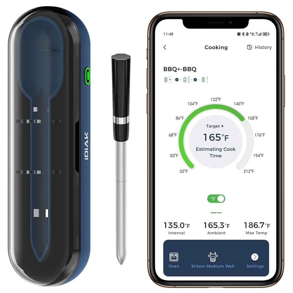 Wireless Meat Thermometer with Four-Clover Probe, 500FT Smart Meater Thermometer