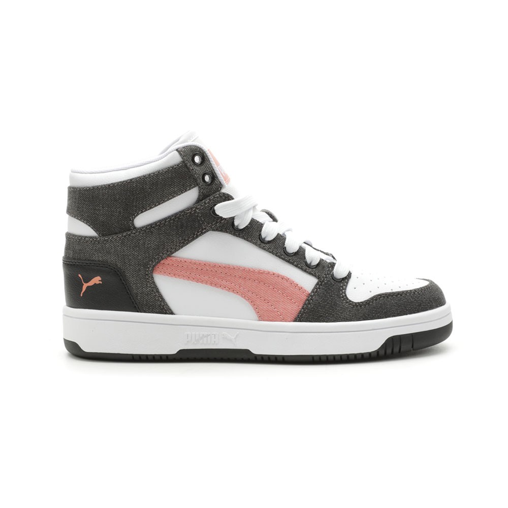 PUMA Rebound Layup Denim Lace Up  Womens White Sneakers Casual Shoes 39907402