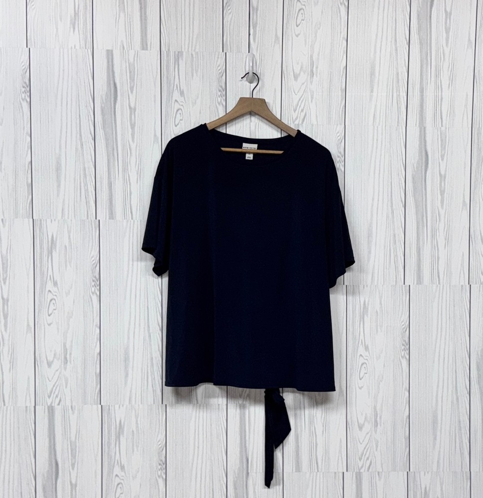Ava & Viv top womens size 2x long sleeve blouse pullover short sleeve stretch