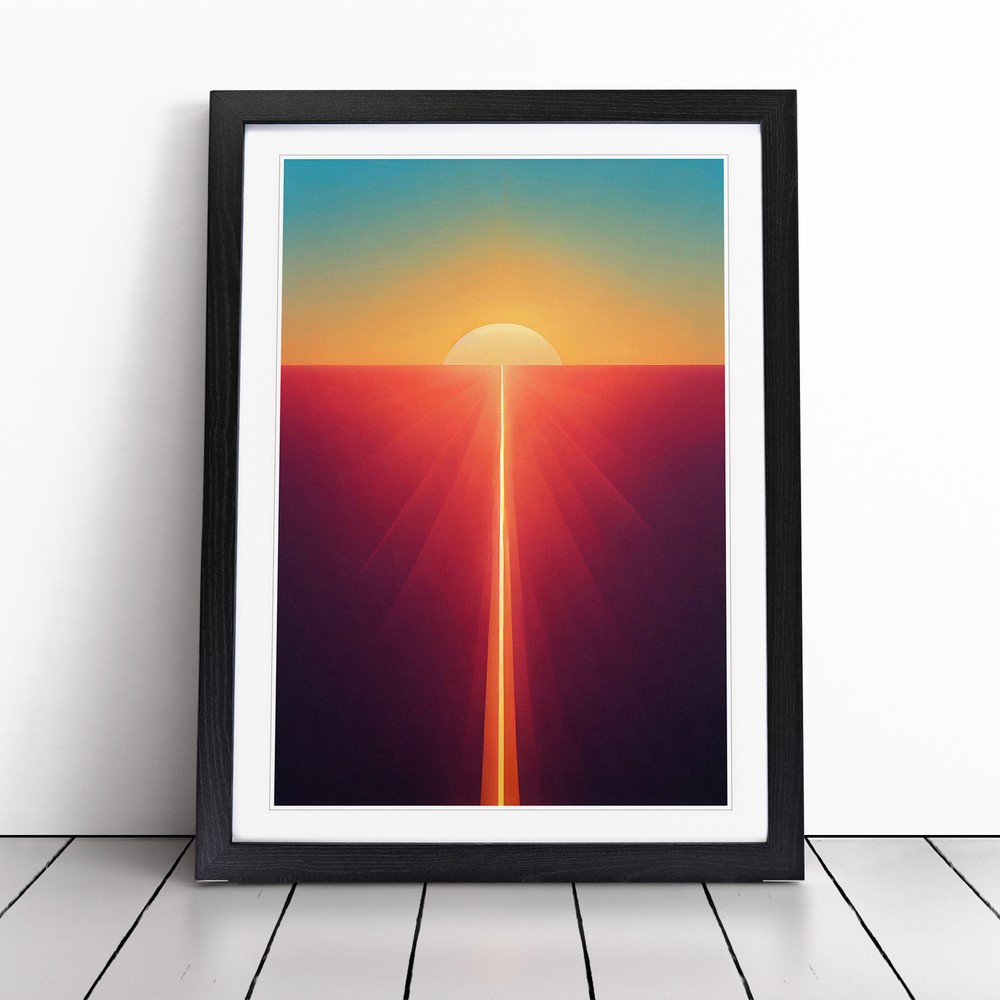 Awesome Sunset View Abstract Wall Art Print Framed Canvas Picture Poster Decor