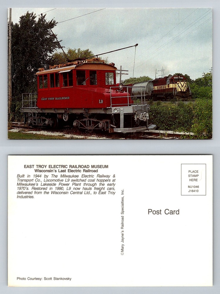 East Troy, WI-Wisconsin, Electric Railroad Museum Locomotive L9 Vintage Postcard