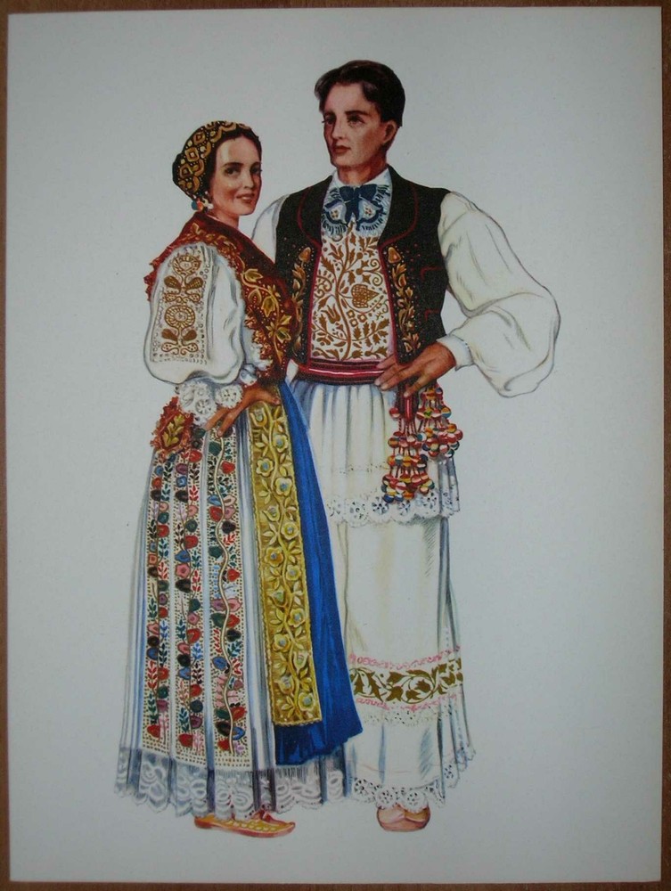 Discover the Authentic Croatia Folk Costume from Slavonia Vinkovci III/13, Capturing Traditional Slavic Heritage