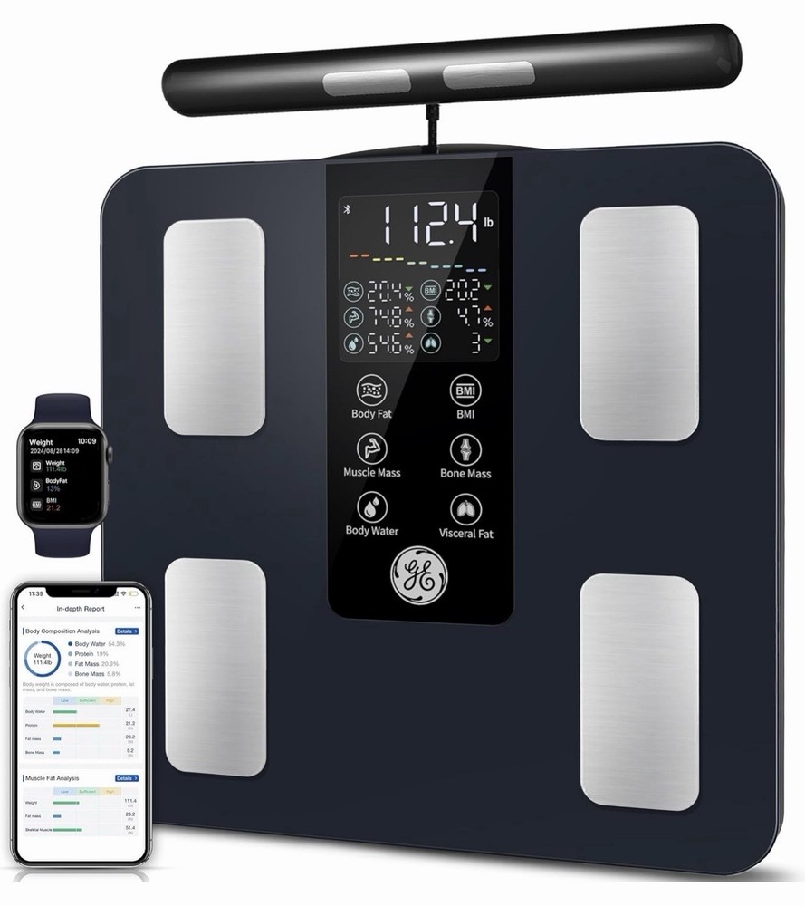 GE Smart Scale Body Weight Bluetooth BMI Body Fat Muscle Mass 400lb Digital New