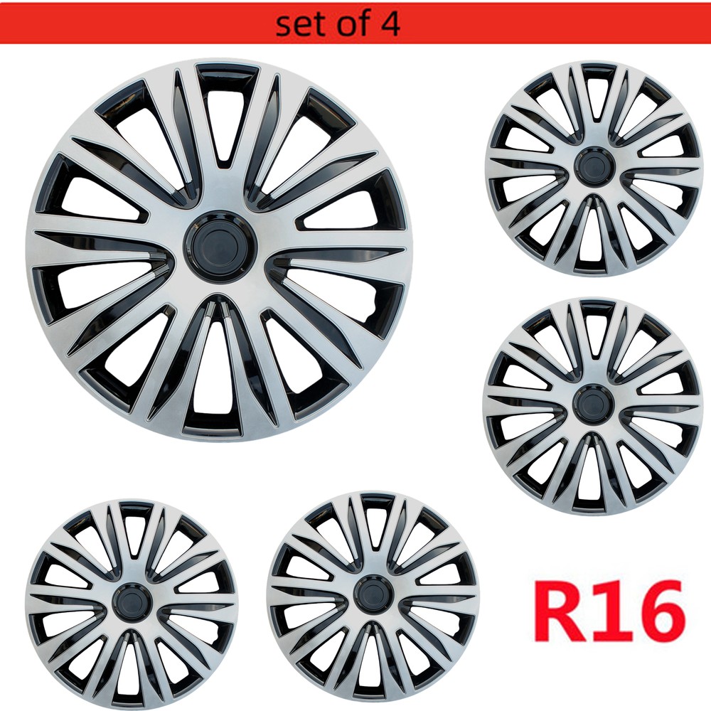 16 Inch 4-Piece Car Hubcaps with Rim Protector