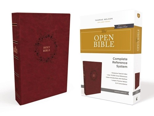Thomas Nelson The KJV Open Bible: Complete Reference System, Bur (Leather Bound)