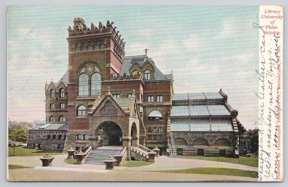 University of Pennsylvania Library Philadelphia PA Postcard 1913