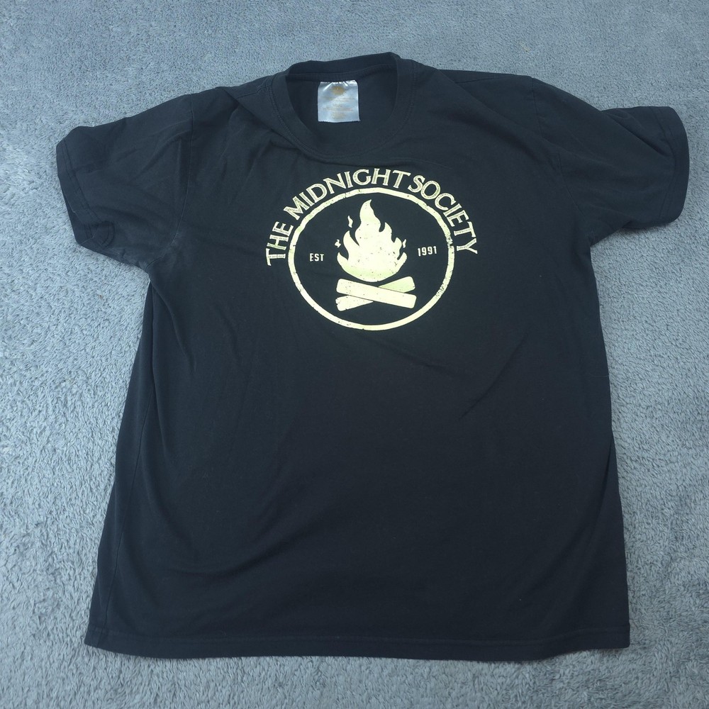 Are You Afraid Of The Dark Shirt Mens Large Black Midnight Society Campfire Tee