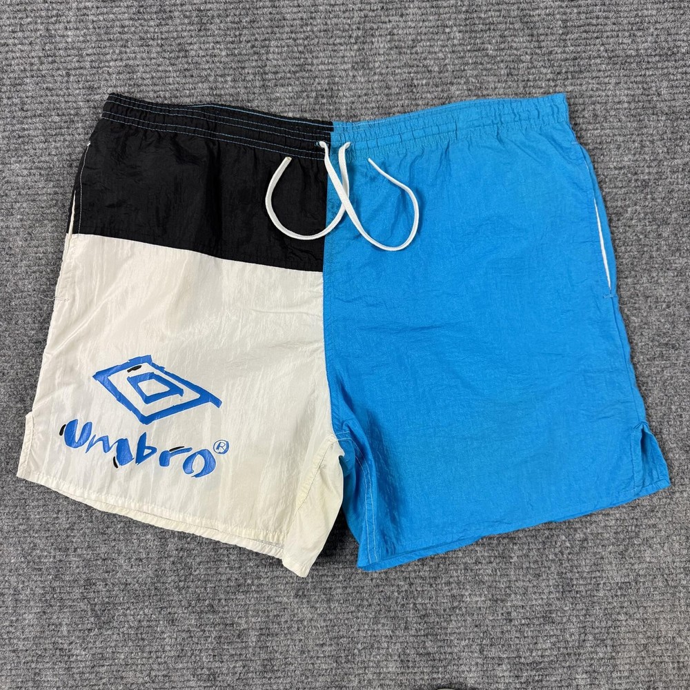 Vintage 80s 90s Soccer Style Umbro Blue And White Shorts Size Large
