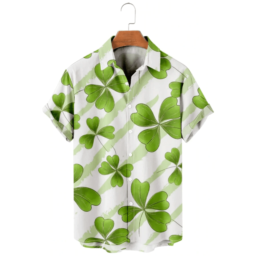 Lucky Charm St Patricks Day Hawaiian Shirt Shamrock Short Sleeve Festival Shirt