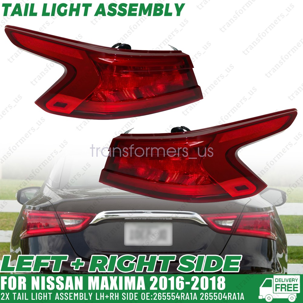 1Pair Tail Light Left Driver & Right Passenger Side For 2016-2018 Nissan Maxima