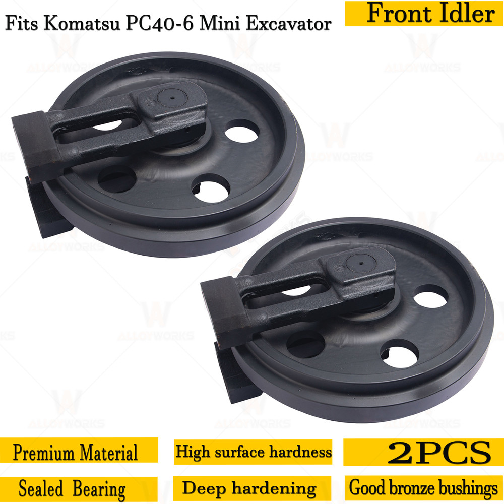 2pcs FI9237507 Front Idler Fits Komatsu PC40-6 Mini Excavator Black New