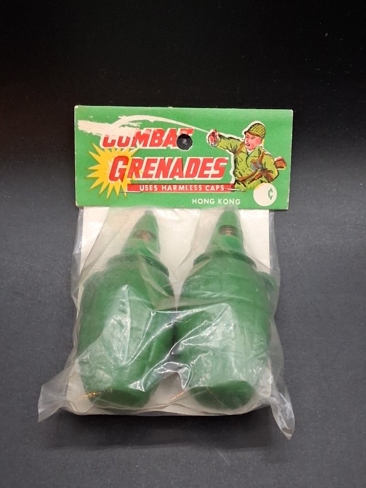 Vintage 1960's Dime Store Toy Combat Grenades NOS Factory Sealed Hong Kong