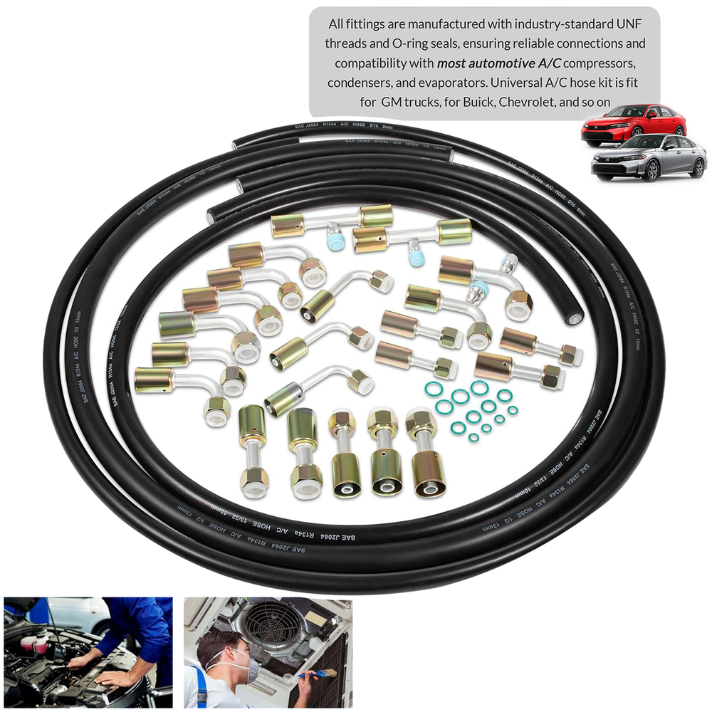AC.121.001 Universal A/C Hose & Fitting Kit for Custom Air Conditioning Lines