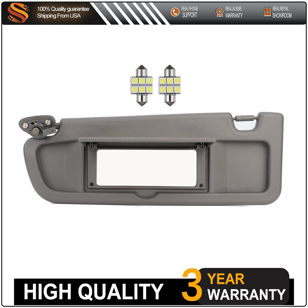 Driver Left Atlas Gray Sun Visor For 2006-2008 Honda Civic W/Mirror Light Free
