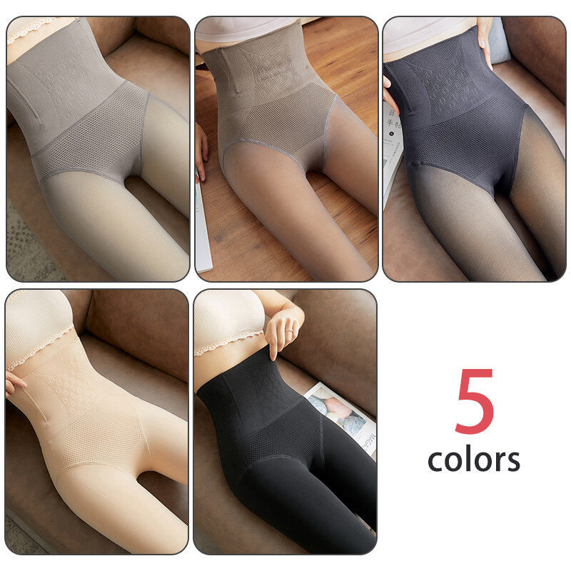 Women's Fleece Lined High Waist Stretch Thermal Transparent Leggings Warm Pants