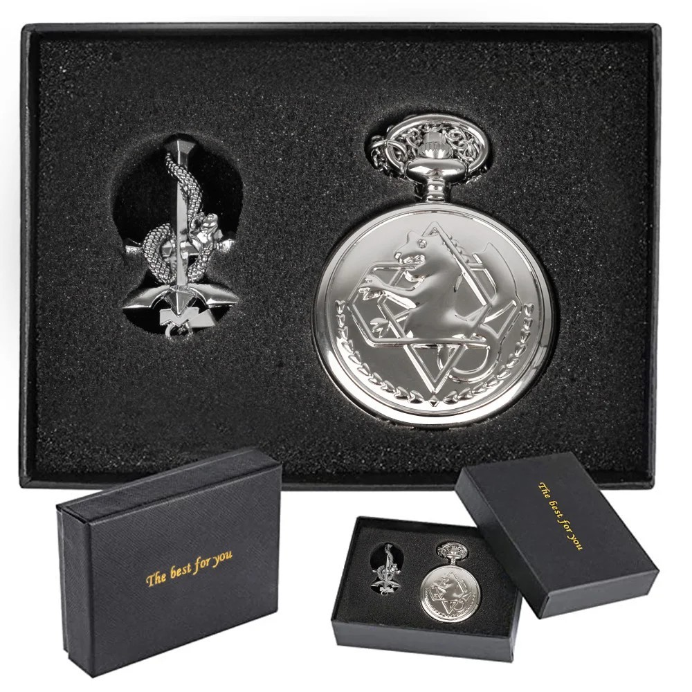 Fullmetal Alchemist Pocket Watch Necklace – Anime Cosplay Quartz Pendant Watch
