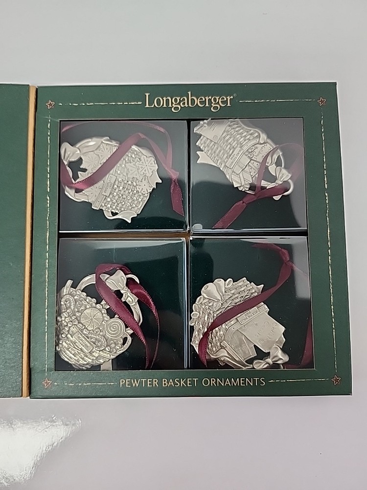 longaberger pewter basket Ornaments 2002