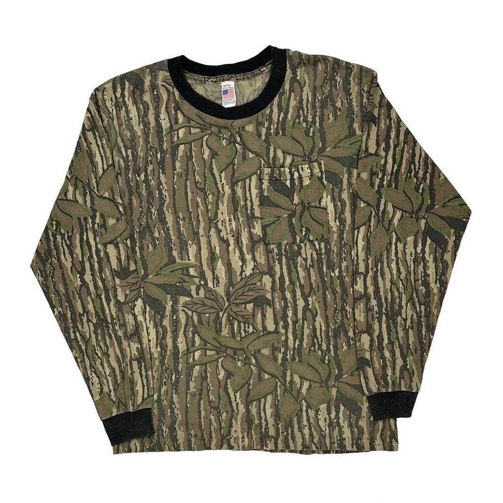 Made In USA Unbranded Long Sleeve T-Shirt - Medium Camo Cotton