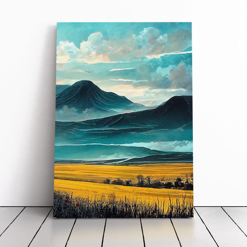 Wonderful Mountain Landscape No.2 Canvas Wall Art Print Framed Picture Decor