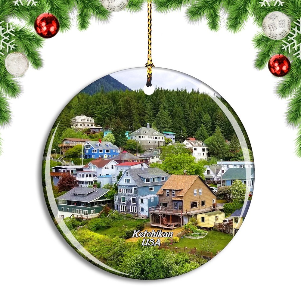 USA Ketchikan Alaska Christmas Ornament City Travel Souvenir Gift