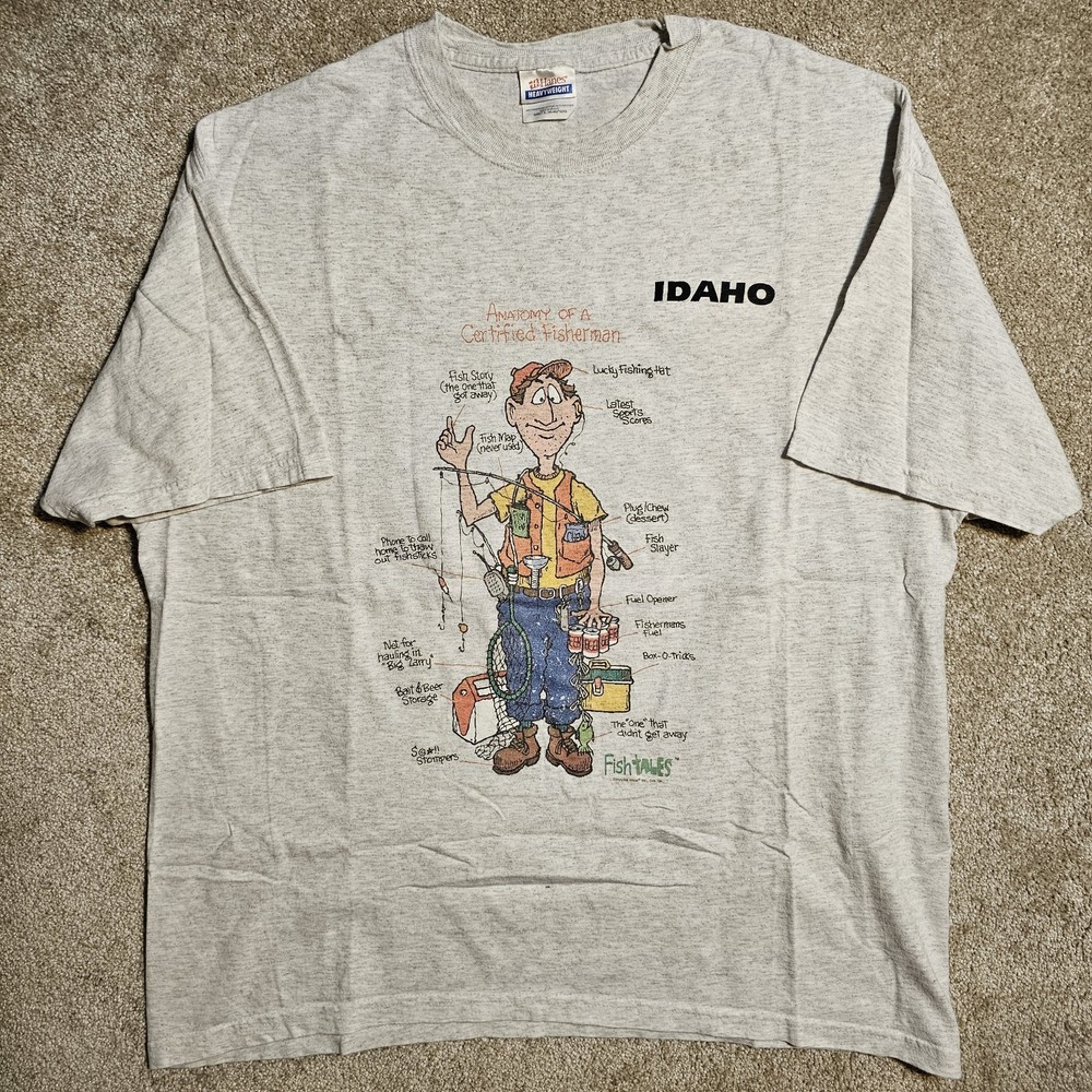 Vintage 90s Dadcore Fishing inventory XL Graphic T-shirt Skate Funny Y2k Grunge