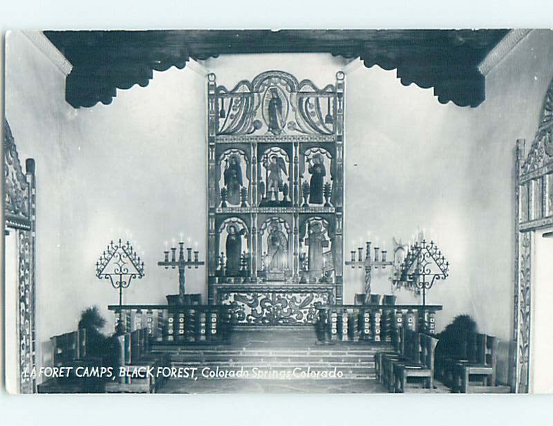 Old rppc CHAPEL AT LA FORET CAMPS Colorado Springs CO : make an offer HM2977