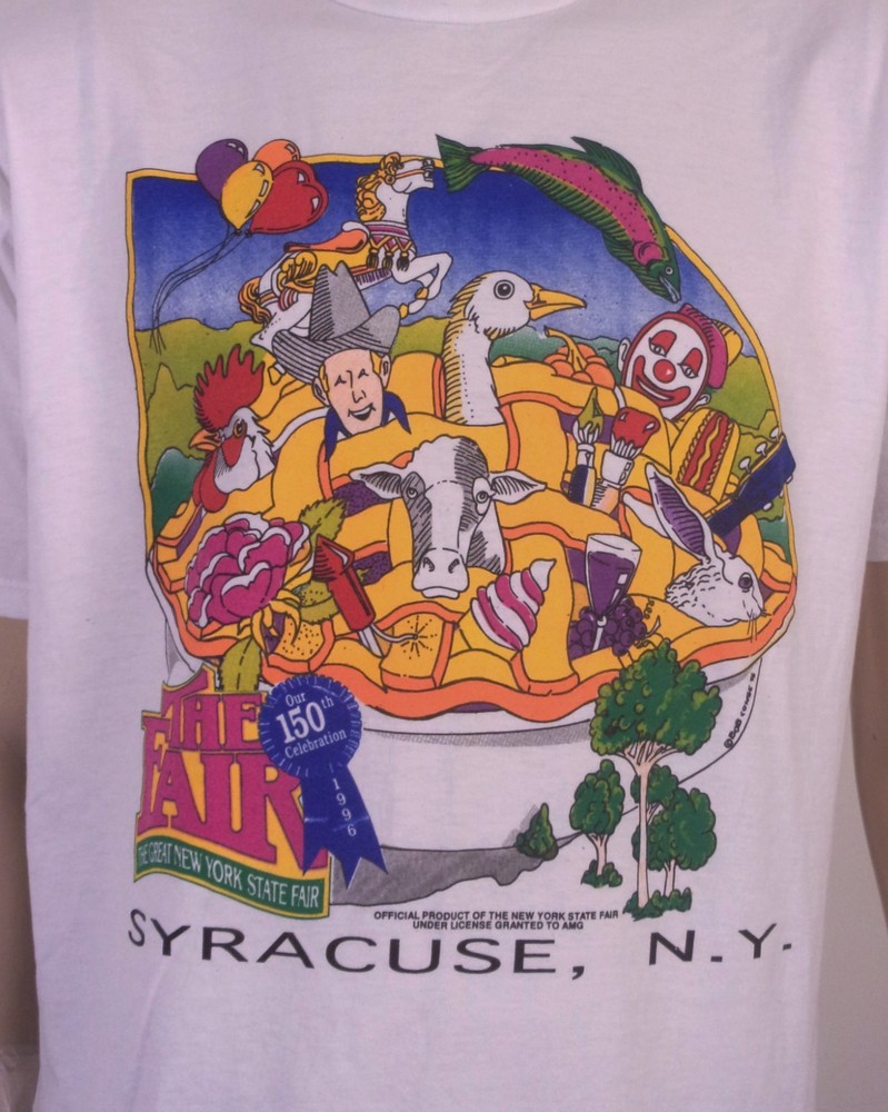 vintage 90s Syracuse NY 1996 New York State Fair T-Shirt 2 Sided SZ XL