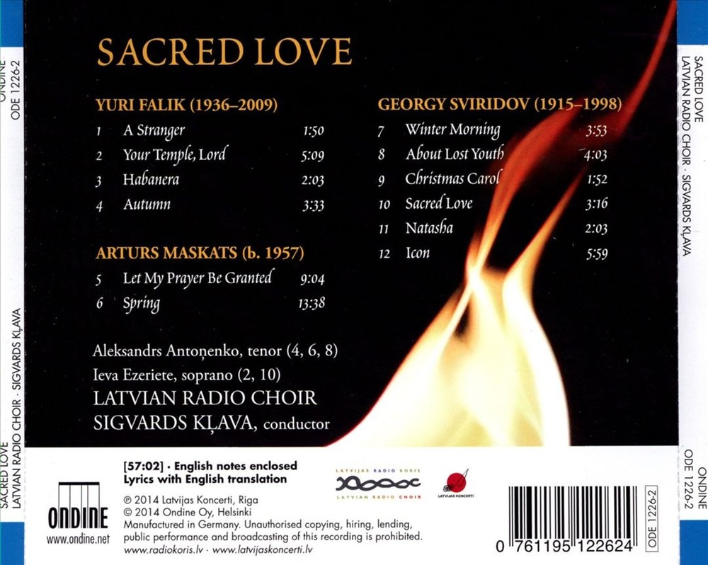 Latvian Radio Choir Sacred Love CD Conducted by Sigvards Klava