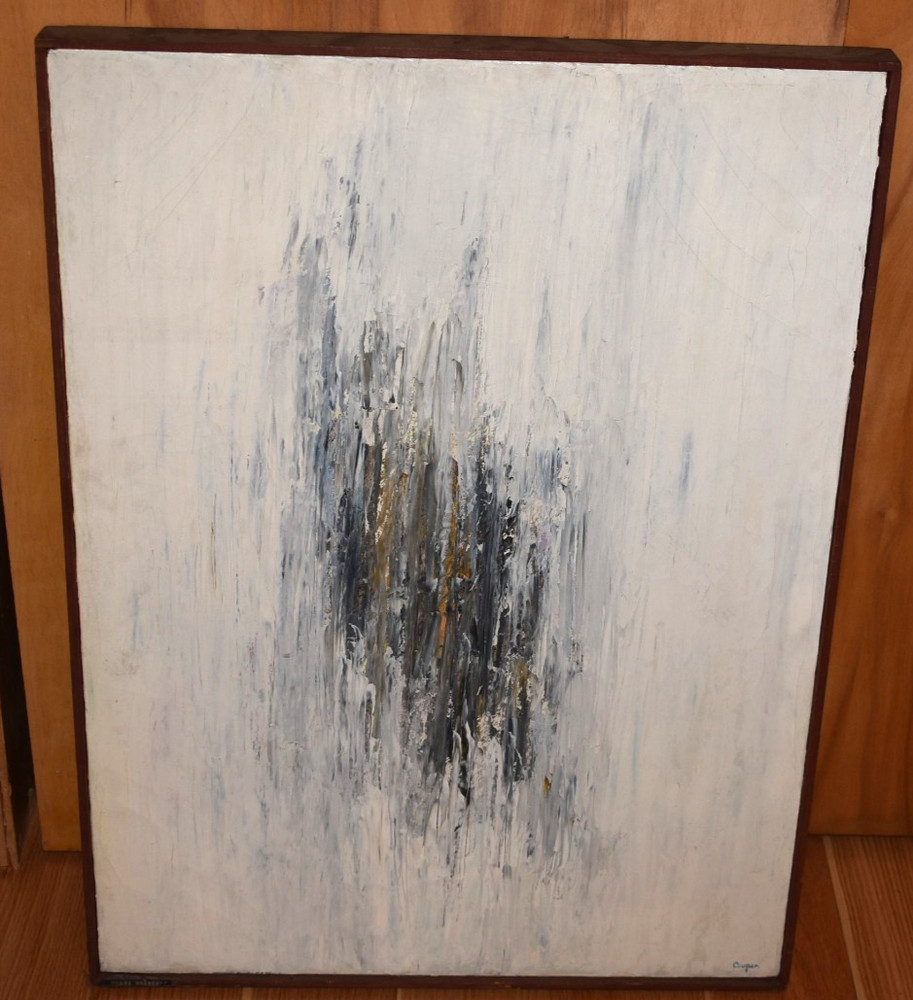 1960s Boston Mid Century Abstract Art Painting Edward Cooper Expressionist