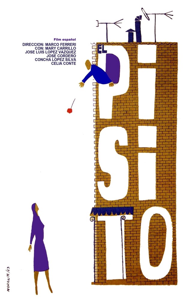 8491.Pisito.Spanish film.man throwing flower.POSTER.movie decor Cuban art
