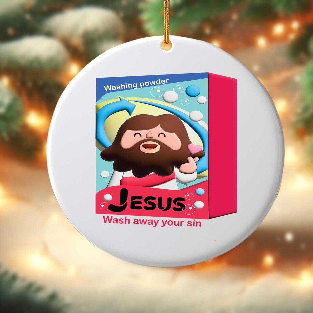 3d Jesus Art Inflated Print Ornament Ceramic Ornament Unique Christmas Ornament