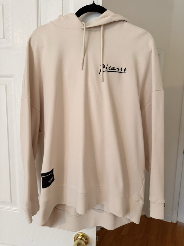 Zara Beige Men's Sweater with Black Accents XL